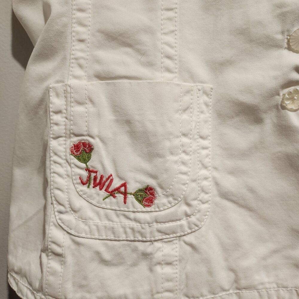Johnny Was JWLA Floral Embroidered White 100% Cotton Jacket Size Large - Picture 15 of 15